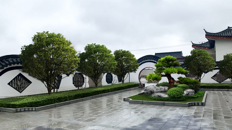 小区道路绿化效果图：施工图中的美学与科学